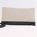 BALENCIAGA Navy Cabas Hand Bag Canvas White Black Auth hk4021-21