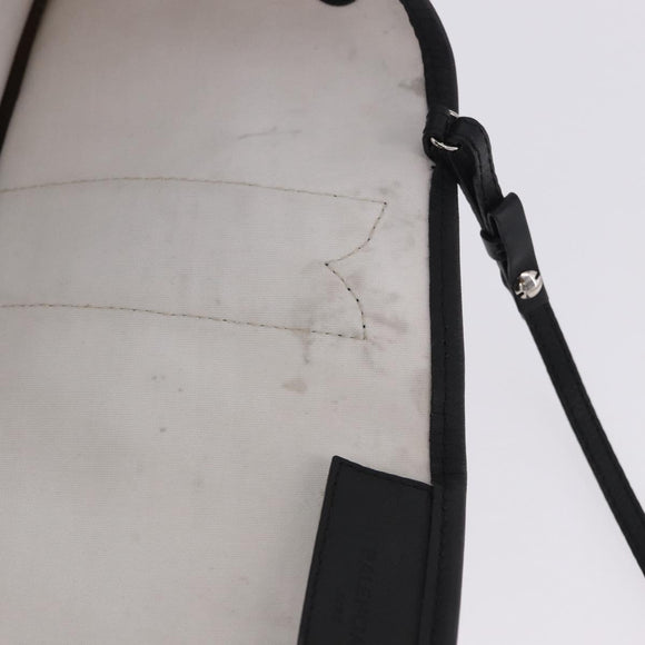 BALENCIAGA Navy Cabas Hand Bag Canvas White Black Auth hk4021