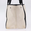 BALENCIAGA Navy Cabas Hand Bag Canvas White Black Auth hk4021-6