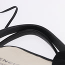 BALENCIAGA Navy Cabas Hand Bag Canvas White Black Auth hk4021-9