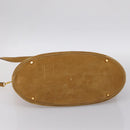 BVLGARI Decollete Hand Bag Suede 2way Brown Gold Auth hk4023-11