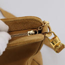 BVLGARI Decollete Hand Bag Suede 2way Brown Gold Auth hk4023-16