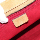 BVLGARI Decollete Hand Bag Suede 2way Brown Gold Auth hk4023-17