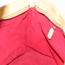 BVLGARI Decollete Hand Bag Suede 2way Brown Gold Auth hk4023-20