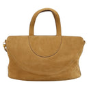 BVLGARI Decollete Hand Bag Suede 2way Brown Gold Auth hk4023-3