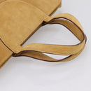 BVLGARI Decollete Hand Bag Suede 2way Brown Gold Auth hk4023-7