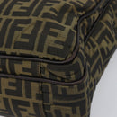 FENDI Zucca Canvas Hand Bag Black Brown Auth hk4024-9