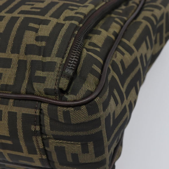 FENDI Zucca Canvas Hand Bag Black Brown Auth hk4024