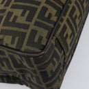 FENDI Zucca Canvas Hand Bag Black Brown Auth hk4024-16