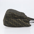 FENDI Zucca Canvas Hand Bag Black Brown Auth hk4024-3