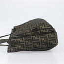 FENDI Zucca Canvas Hand Bag Black Brown Auth hk4024-4