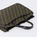 FENDI Zucca Canvas Hand Bag Black Brown Auth hk4024-6