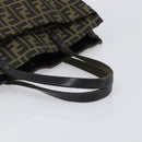 FENDI Zucca Canvas Hand Bag Black Brown Auth hk4024-7
