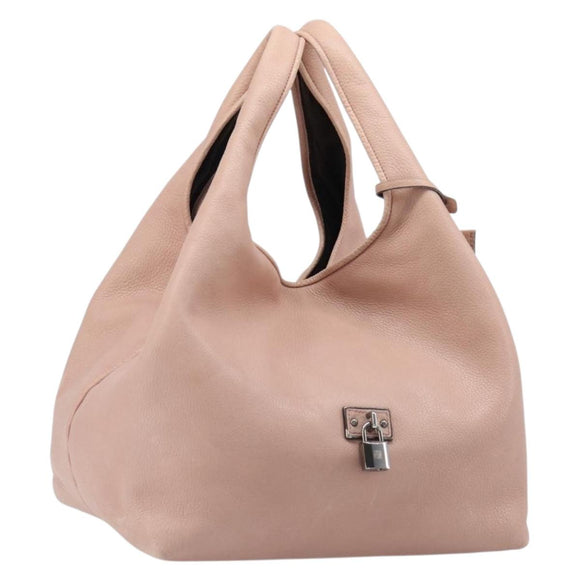 LOEWE Kaliyu GM Hand Bag Leather Pink Silver Auth hk4026A