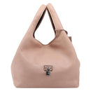 LOEWE Kaliyu GM Hand Bag Leather Pink Silver Auth hk4026A-13