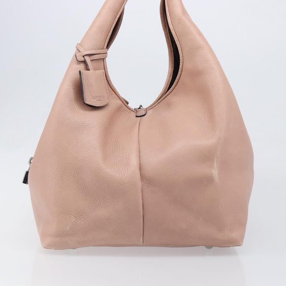 LOEWE Kaliyu GM Hand Bag Leather Pink Silver Auth hk4026A