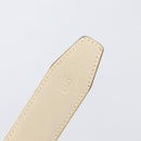 Salvatore Ferragamo Gancini Belt Leather 29.5"" Beige Gold Auth hk4030-11