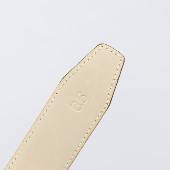 Salvatore Ferragamo Gancini Belt Leather 29.5"" Beige Gold Auth hk4030