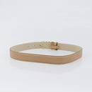 Salvatore Ferragamo Gancini Belt Leather 29.5"" Beige Gold Auth hk4030-2