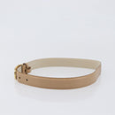 Salvatore Ferragamo Gancini Belt Leather 29.5"" Beige Gold Auth hk4030-3