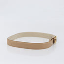 Salvatore Ferragamo Gancini Belt Leather 29.5"" Beige Gold Auth hk4030-4