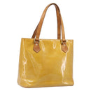 LOUIS VUITTON Monogram Vernis Houston Hand Bag Beige M91004 LV Auth hk4033-1