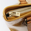 LOUIS VUITTON Monogram Vernis Houston Hand Bag Beige M91004 LV Auth hk4033-20