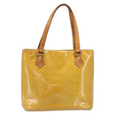 LOUIS VUITTON Monogram Vernis Houston Hand Bag Beige M91004 LV Auth hk4033-13
