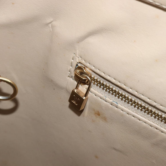LOUIS VUITTON Monogram Vernis Houston Hand Bag Beige M91004 LV Auth hk4033
