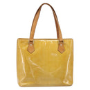 LOUIS VUITTON Monogram Vernis Houston Hand Bag Beige M91004 LV Auth hk4033-2
