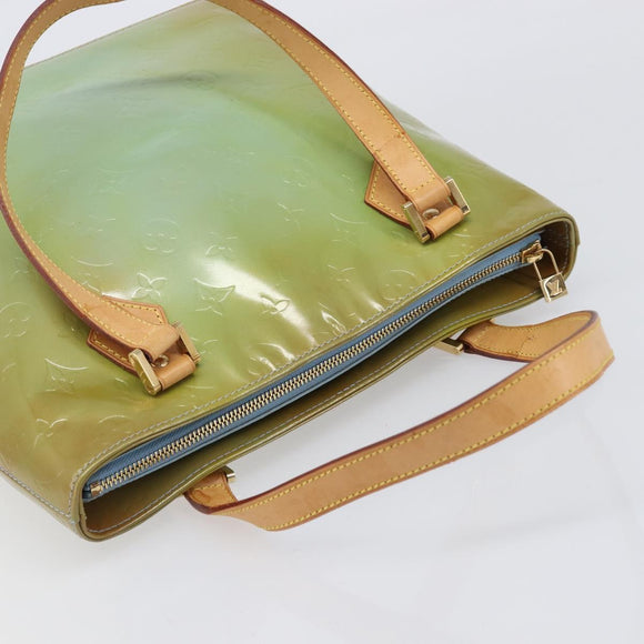 LOUIS VUITTON Monogram Vernis Houston Hand Bag Baby Blue M91005 LV Auth hk4034