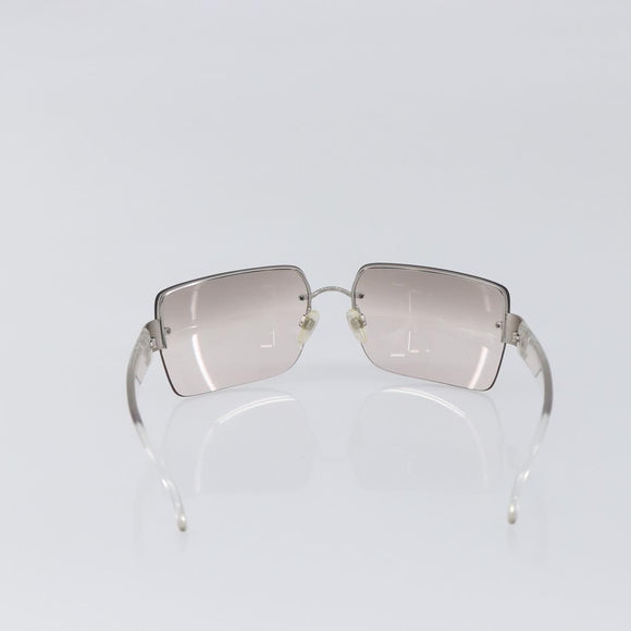 CHANEL Sunglasses Plastic Silver CC Auth hk4035