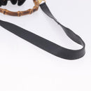 GUCCI Bamboo Shoulder Bag Suede 2way Black Gold 001 2865 1657 Auth hk4037-9
