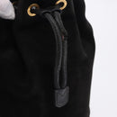 GUCCI Bamboo Shoulder Bag Suede 2way Black Gold 001 2865 1657 Auth hk4037-20