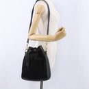 GUCCI Bamboo Shoulder Bag Suede 2way Black Gold 001 2865 1657 Auth hk4037-26