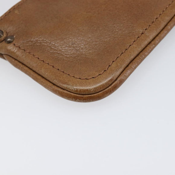 Chloe Paddington Coin Purse Leather Brown Silver Gold Auth hk4038