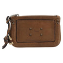 Chloe Paddington Coin Purse Leather Brown Silver Gold Auth hk4038-13