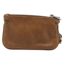 Chloe Paddington Coin Purse Leather Brown Silver Gold Auth hk4038-2