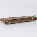 Chloe Paddington Coin Purse Leather Brown Silver Gold Auth hk4038-5