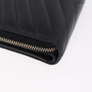 SAINT LAURENT Bifold Wallet Leather Black Gold Auth hk4039-15