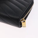 SAINT LAURENT Bifold Wallet Leather Black Gold Auth hk4039-16