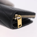 SAINT LAURENT Bifold Wallet Leather Black Gold Auth hk4039-8