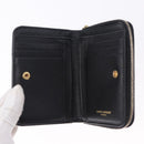 SAINT LAURENT Bifold Wallet Leather Black Gold Auth hk4039-9