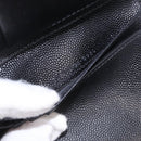 SAINT LAURENT Bifold Wallet Leather Black Gold Auth hk4039-12
