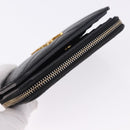 SAINT LAURENT Bifold Wallet Leather Black Gold Auth hk4039-5
