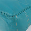 CELINE Boogie Bag Leather Light Blue Gold Auth hk4041-9
