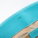 CELINE Boogie Bag Leather Light Blue Gold Auth hk4041-10