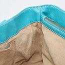 CELINE Boogie Bag Leather Light Blue Gold Auth hk4041-20