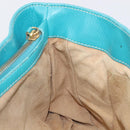 CELINE Boogie Bag Leather Light Blue Gold Auth hk4041-21