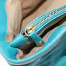 CELINE Boogie Bag Leather Light Blue Gold Auth hk4041-23